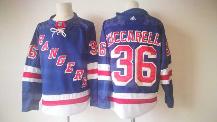 2017 Men NHL New York Rangers #36 Zuccarello Adidas blue jersey->new york rangers->NHL Jersey